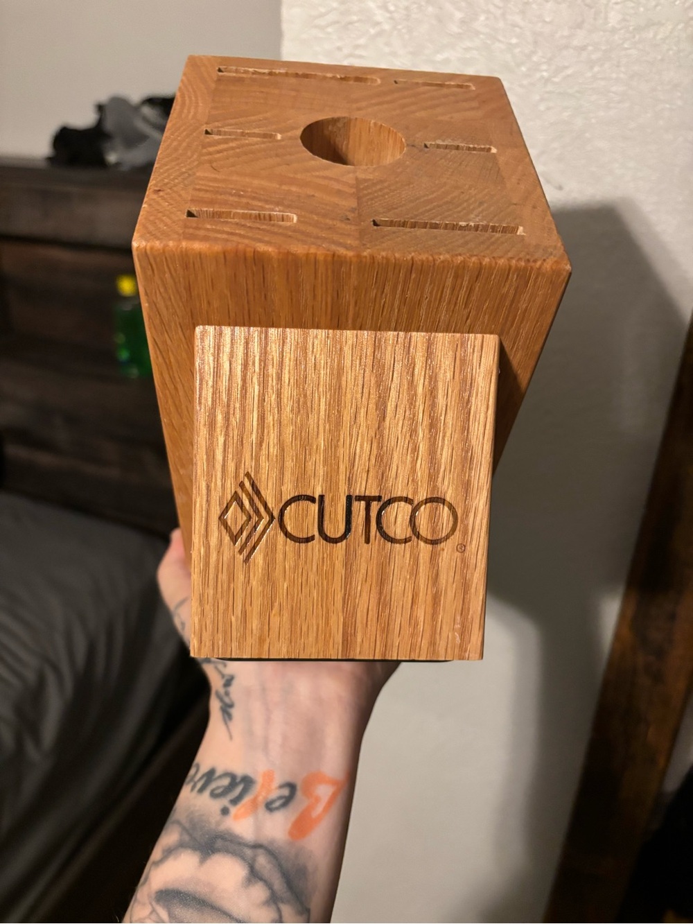 Cutco Galley Set 1743 Honey Oak 7 Slot Wood Knife Block made in USA - Picture 3 of 7
